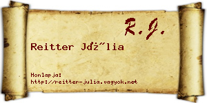 Reitter Júlia névjegykártya